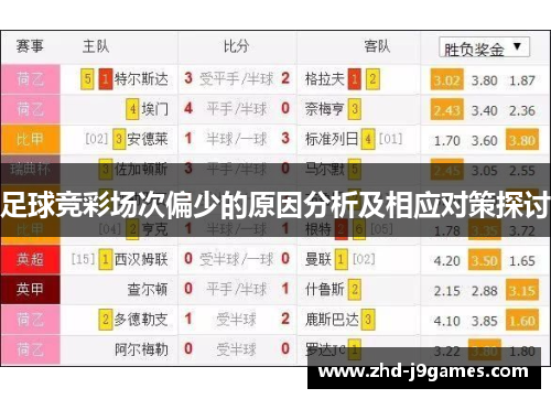 足球竞彩场次偏少的原因分析及相应对策探讨
