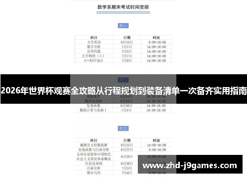 2026年世界杯观赛全攻略从行程规划到装备清单一次备齐实用指南